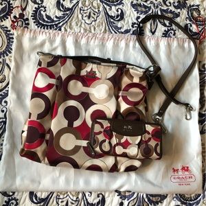 Genuine Coach Purse with Matching Wallet and extra strap